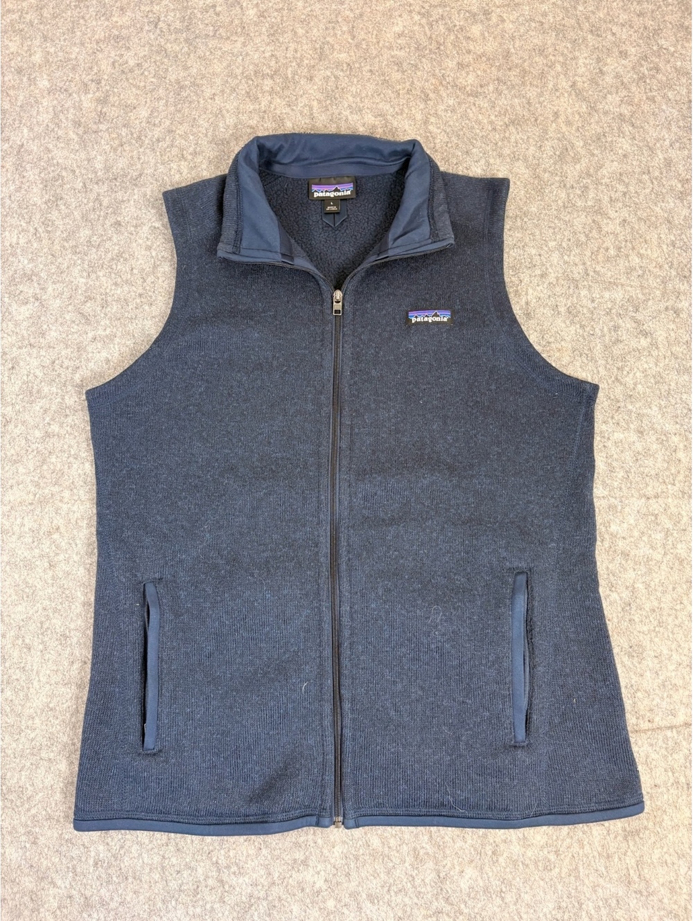Patagonia navy fleece vest womens size Large